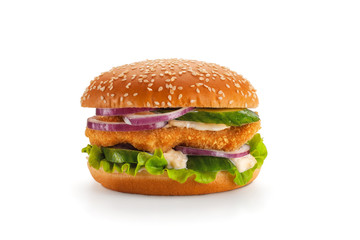 hamburger isolated on white background