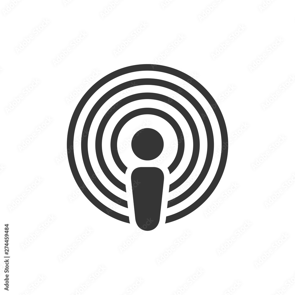 Poster podcast icon template black color editable. podcast symbol flat vector sign isolated on white backgr
