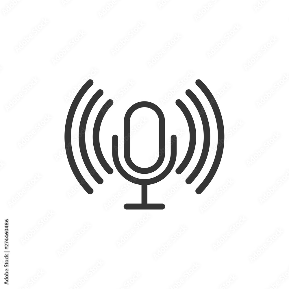 Poster podcast icon template black color editable. podcast symbol flat vector sign isolated on white backgr
