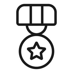 medal award - minimal line web icon. simple vector illustration. concept for infographic, website or app.