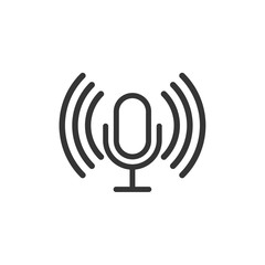 Podcast icon template black color editable. Podcast symbol Flat vector sign isolated on white background. Simple logo vector illustration for graphic and web design.