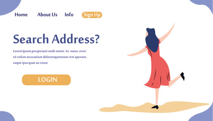 Web page design templates for Search Address. Modern vector illustration concepts for website and mobile website development