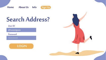 Web page design templates for Search Address. Modern vector illustration concepts for website and mobile website development