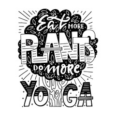 Yoga lettering illustration vector hand lettering poster