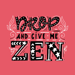 Yoga lettering illustration vector hand lettering poster