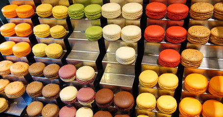 Delicious macarons with beautiful colors