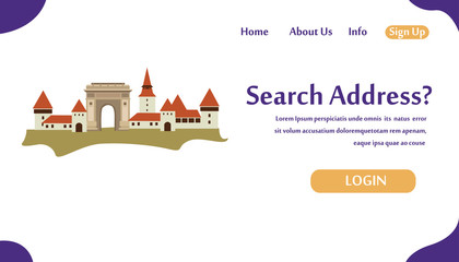 Obraz premium Web page design templates for Search Address. Modern vector illustration concepts for website and mobile website development