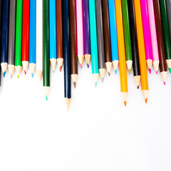 Color pencils isolated on white background