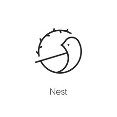 nest icon. nest icon vector. Linear style sign for mobile concept and web design. nest symbol illustration. vector graphics - Vector	