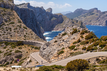 Cap de Formentor - famous nature landmark with amazing rocky coastline on Mallorca, Spain,...