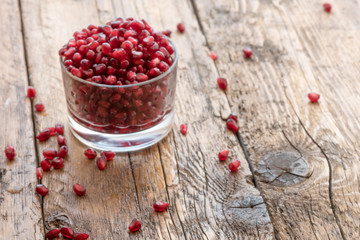 Pomegranate red grains