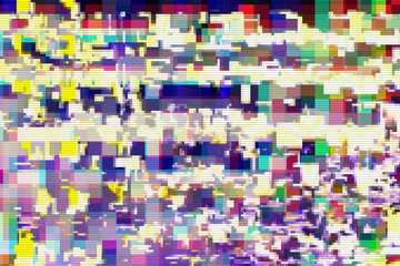 Glitch digital abstract artifacts distortion background,  frame.
