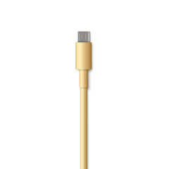 Realistic USB cable cord - micro B type connector end.