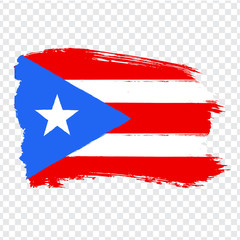 Flag of Puerto-Rico  from brush strokes. Flag Puerto-Rico on transparent background for your web site design, logo, app, UI. Stock vector. EPS10.