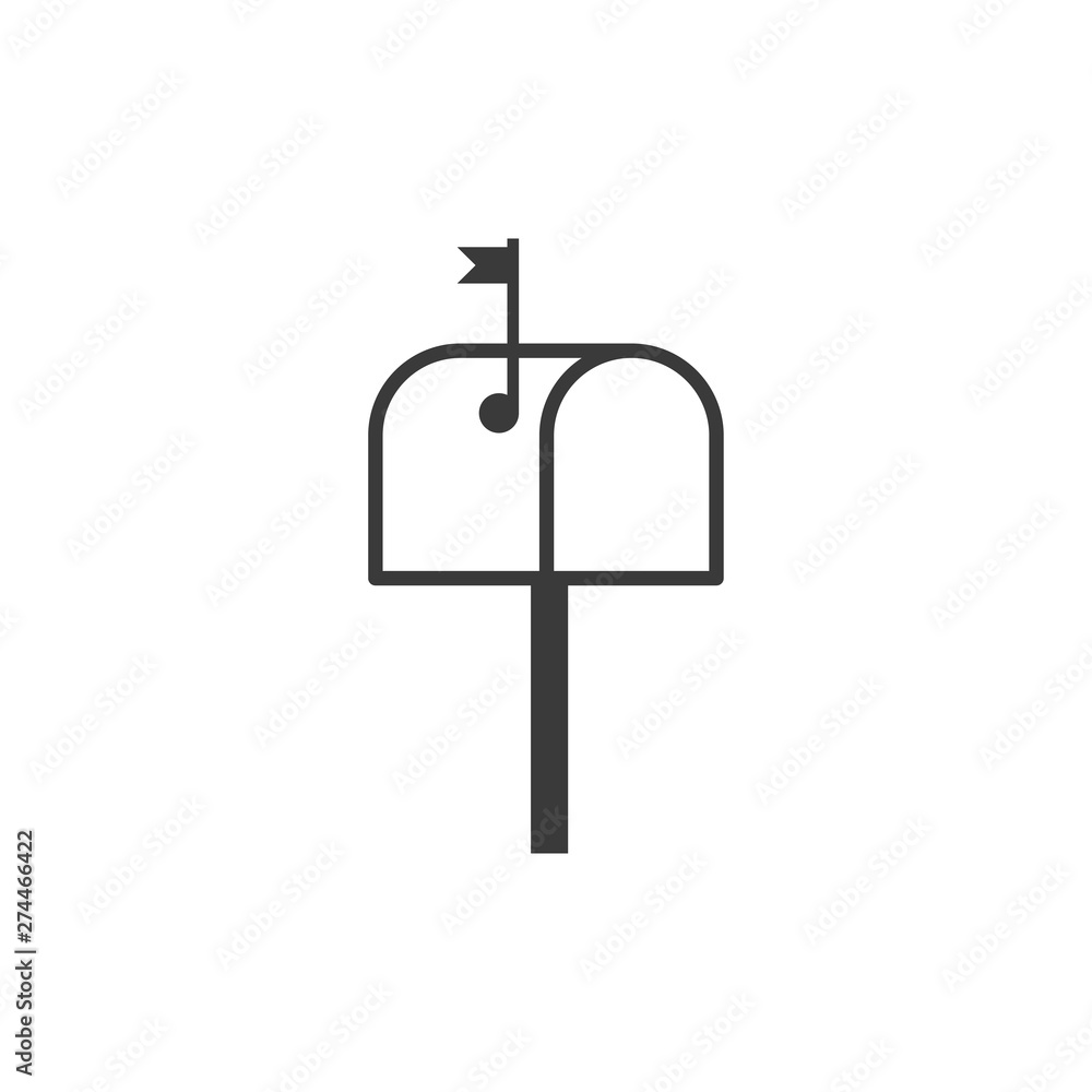 Poster mail box icon template black color editable. mail box symbol flat vector sign isolated on white back