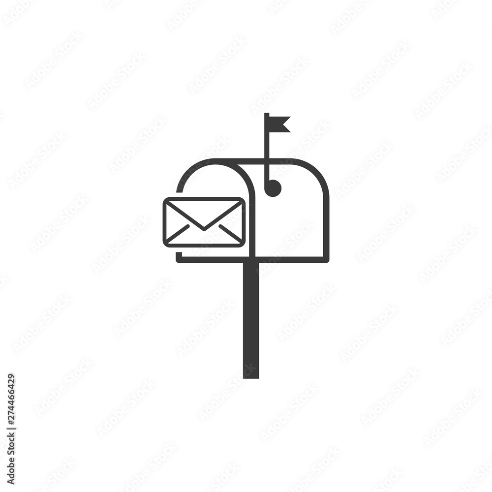 Aufkleber Mail box icon template black color editable. Mail box symbol Flat vector sign isolated on white background. Simple logo vector illustration for graphic and web design.