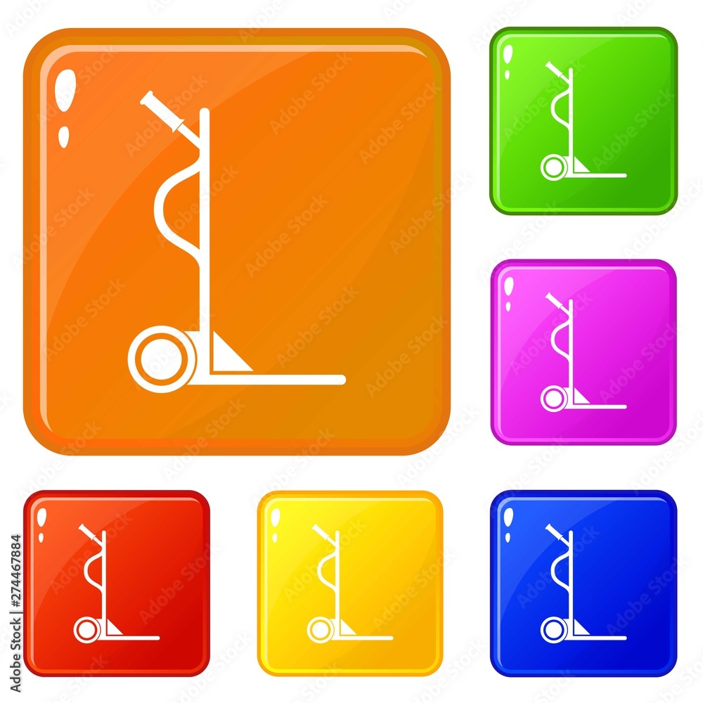 Aufkleber large size trolley icons set collection vector 6 color isolated on white background
