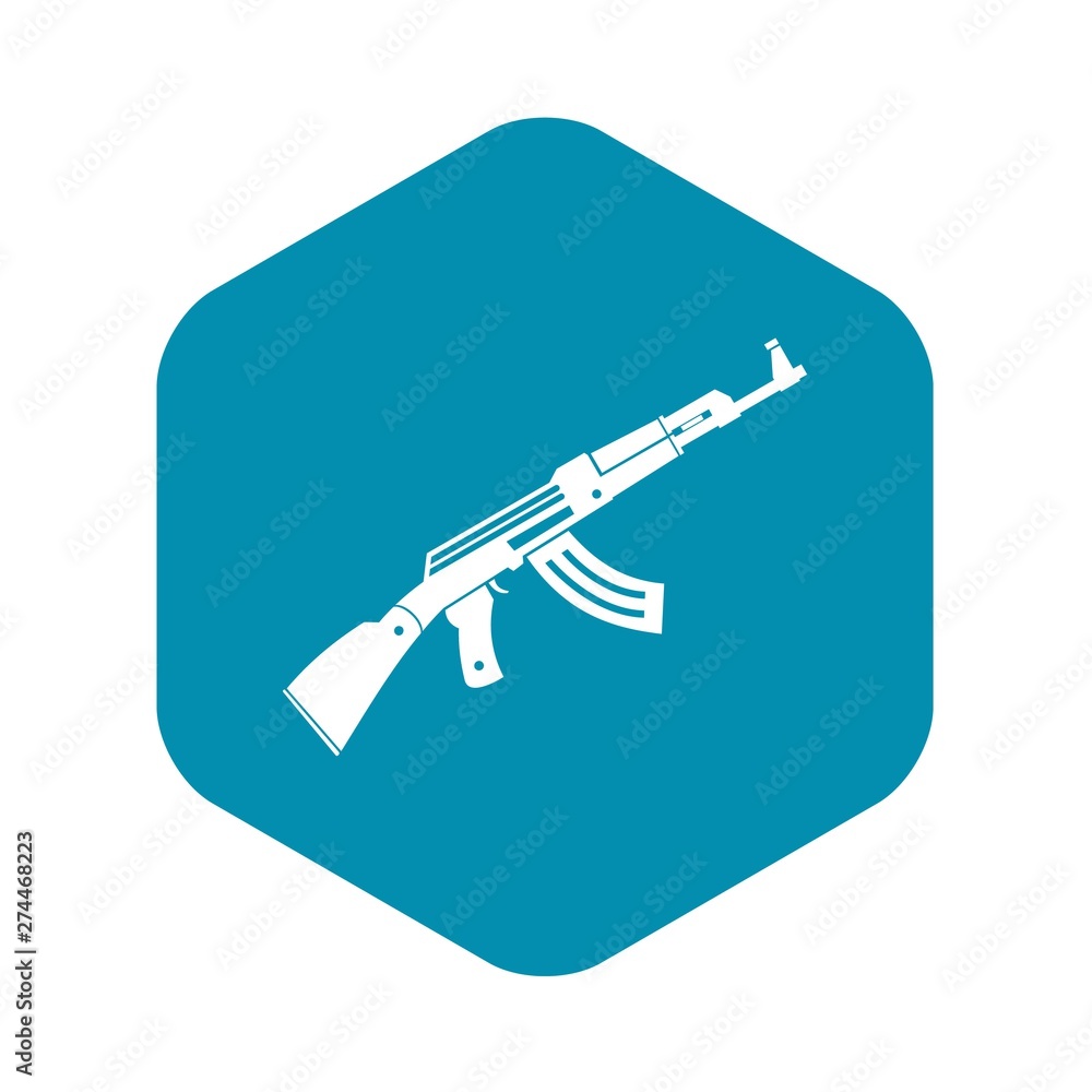 Aufkleber submachine gun icon in simple style isolated on white background vector illustration