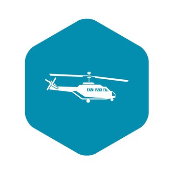 Military helicopter icon in simple style isolated on white background vector illustration