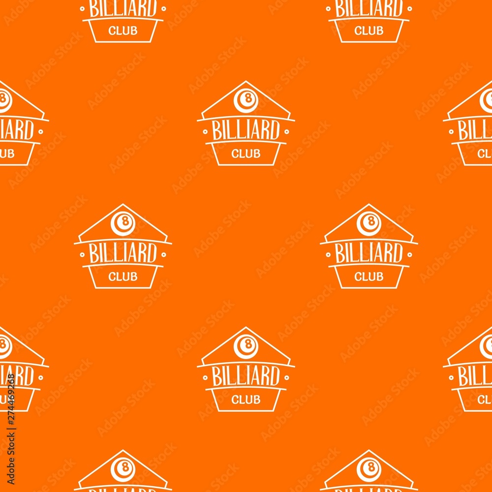 Poster billiard pattern vector orange for any web design best