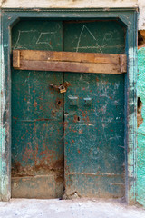 Old doors in old Moroccan city