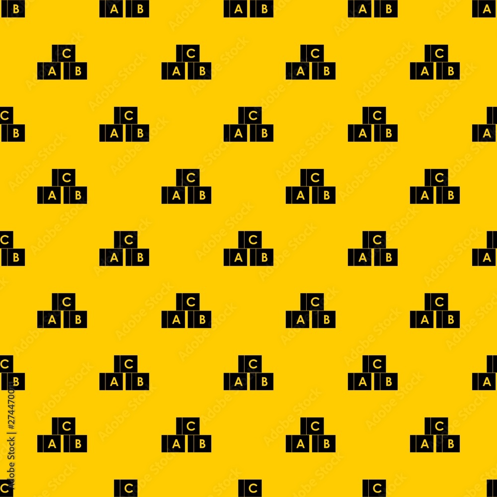 Aufkleber alphabet cubes with letters a,b,c pattern seamless vector repeat geometric yellow for any design