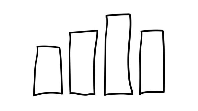 A simple hand-drawn column chart.