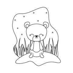cute bear animal isolated icon