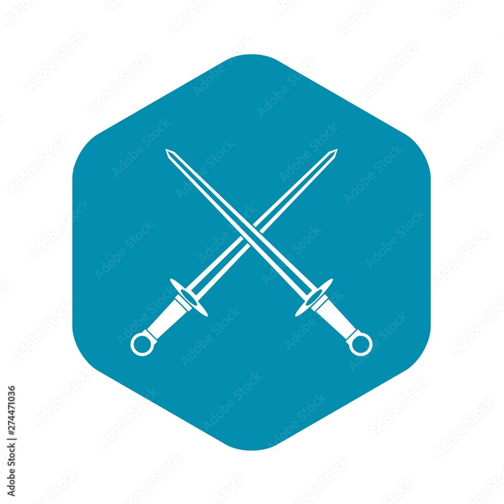 Poster swords icon in simple style on a white background vector illustration