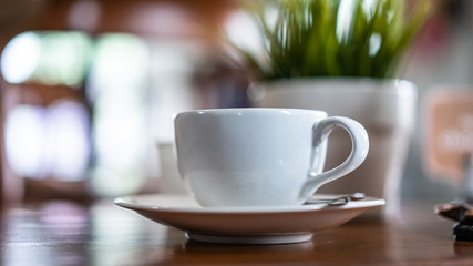 Hot Latte Coffee In White Cup