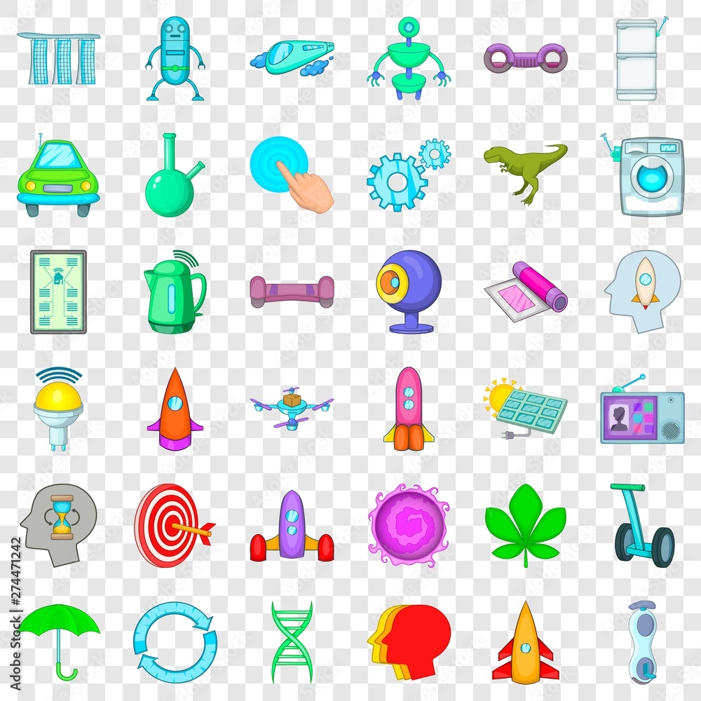 Aufkleber laboratory icons set. cartoon style of 36 laboratory vector icons for web for any design