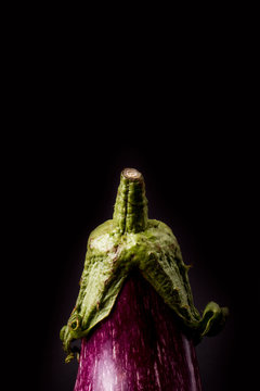 berenjena con fondo oscuro fresca y cruda