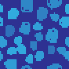 Blue Stop virus, bacteria, germs and microbe icon isolated seamless pattern on blue background. Antibacterial and antiviral defence, protection infection.  Vector Illustration