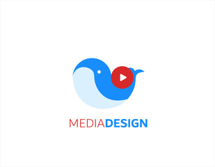 Media whale design logo
