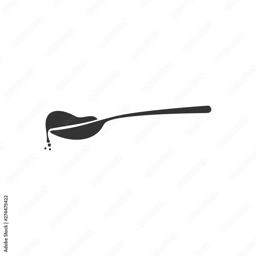 Poster spoon with sugar icon template black color editable. teaspoon with sugar symbol flat vector sign iso