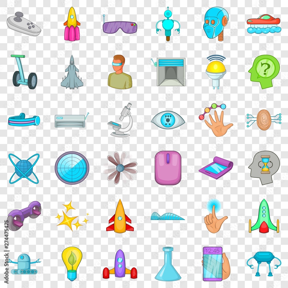 Aufkleber laboratory icons set. cartoon style of 36 laboratory vector icons for web for any design
