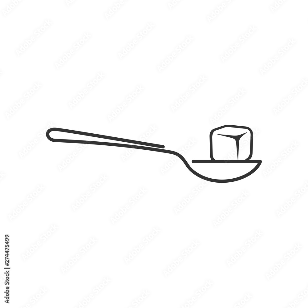 Poster spoon with sugar icon template black color editable. teaspoon with sugar symbol flat vector sign iso