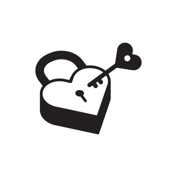 Heart Lock Vector Icon