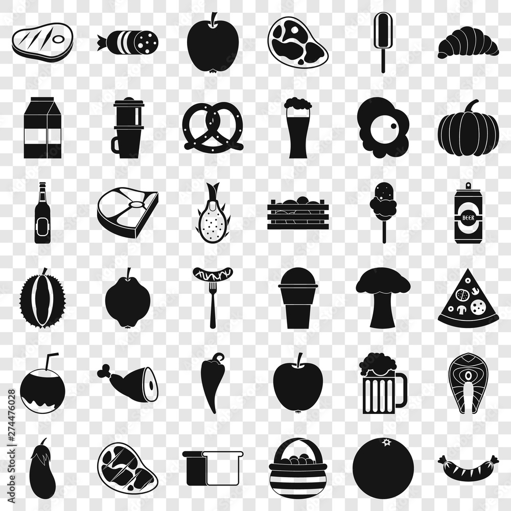 Aufkleber coffee icons set. simple style of 36 coffee vector icons for web for any design