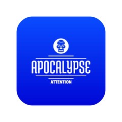 Zombie apocalypse icon blue vector isolated on white background