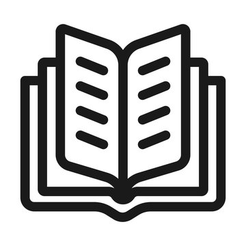 open book top view - minimal line web icon. simple vector illustration. concept for infographic, website or app.