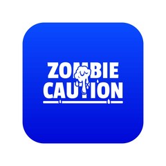Zombie horror icon blue vector isolated on white background