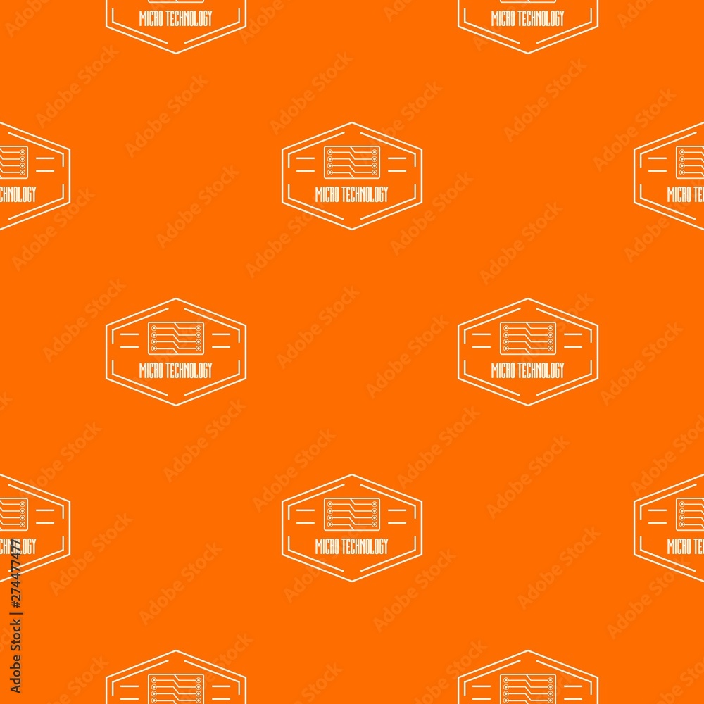 Poster modern micro technology pattern vector orange for any web design best