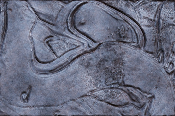 3D rendering- copper metal destroyed. Background bronze