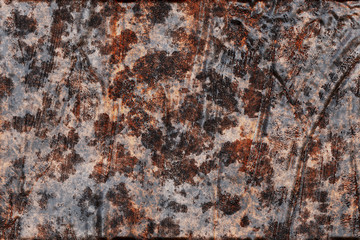 Metal iron destroyed. Background copper- 3D rendering