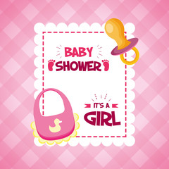 girl decoration baby shower card