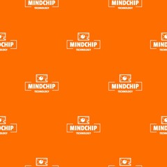 Fototapeta na wymiar Mindchip technology pattern vector orange for any web design best