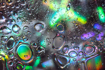 Abstract Water Drops on Colorful Background.