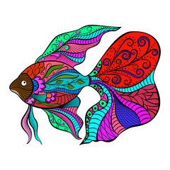 Hand drawn of fish isolated.  Vector illustration. EPS 10