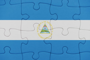 puzzle with the national flag of nicaragua.